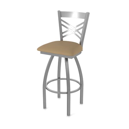 Holland Bar Stool Co OD820 Catalina Stainless Steel 36 Swivel Outdoor Bar Stool with Breeze Champagne Seat OD82036SSOD005